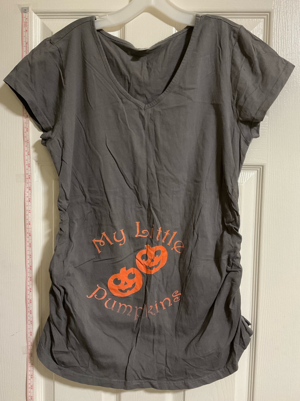 My Little Pumpkins Gray Women’s Maternity Halloween Tee